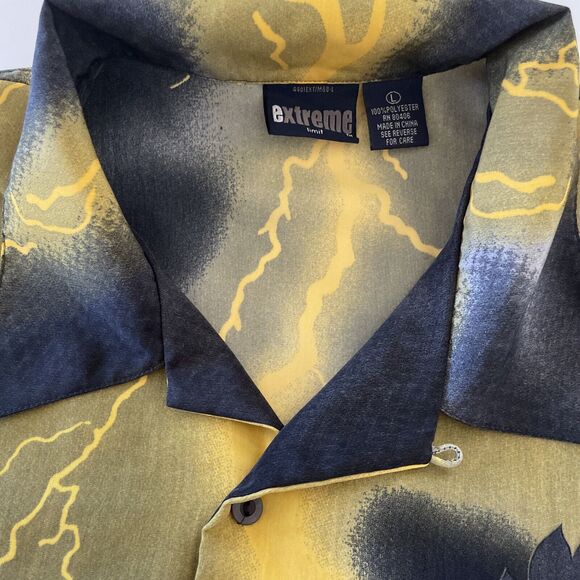 Vintage Extreme Limit Shirt Mens Large DRAGON All Over Graphic Print Y2K Street - Picture 3 of 9